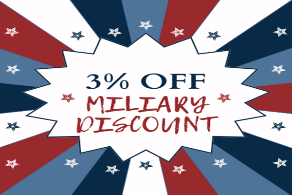Image for 3% DISCOUNT FOR MILITARY PERSONNEL 